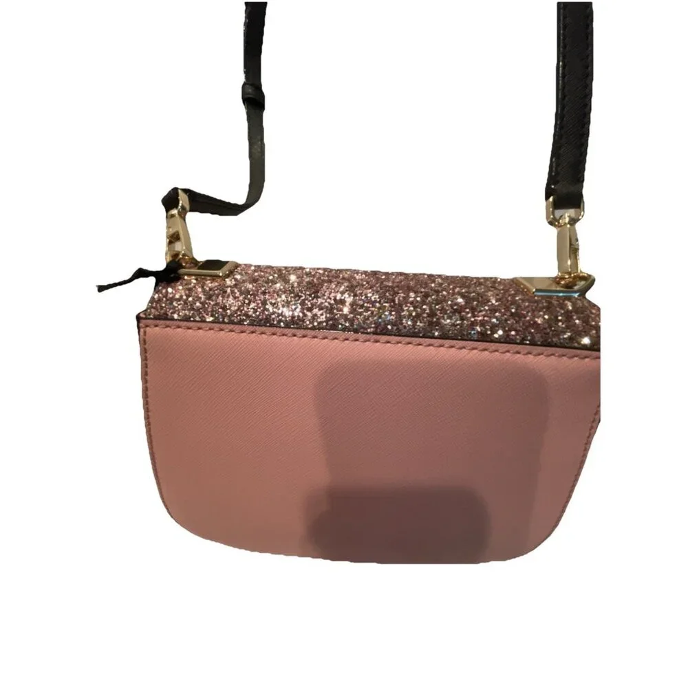 NWT Kate Spade CAMERON STREET GLITTER Pink & Brown BYRDIE Crossbody Bag‎ HANDBAG